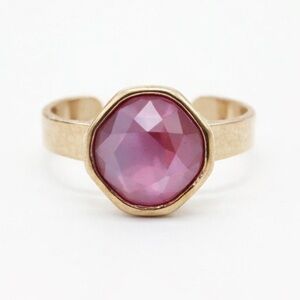 Pink Crystal Cocktail Ring | Adjustable Gold Tone Statement Ring | Romantic Gift